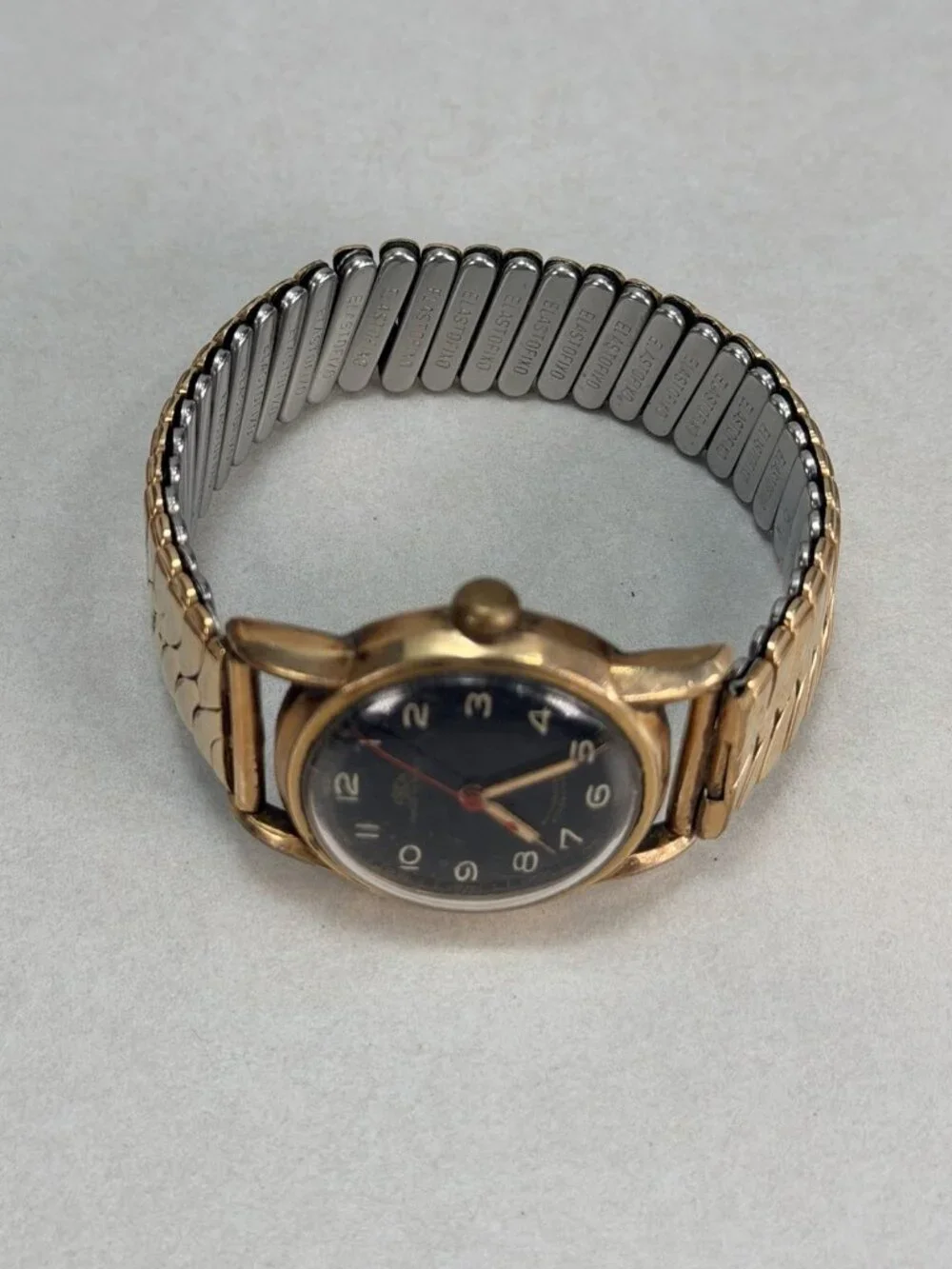 Vintage Germany FSCH Anker 16 Rubis Mechanical Watch Black Dial Runs